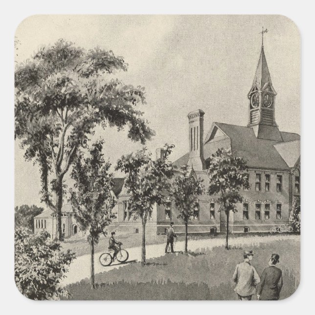 Phillips Exeter Academy Quadratischer Aufkleber (Vorderseite)