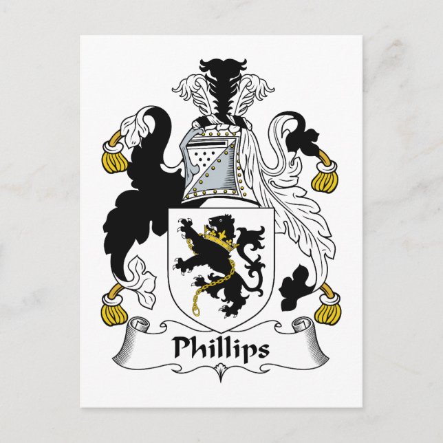 Phillips Familienwappen Postkarte (Vorderseite)