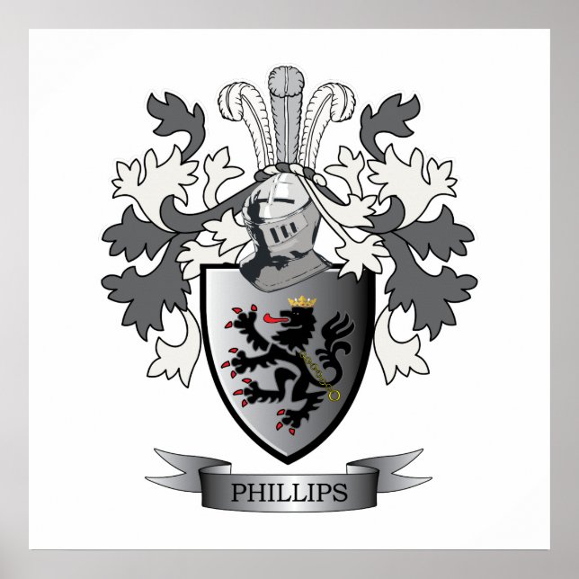 Phillips-Familienwappen-Wappen Poster (Vorne)