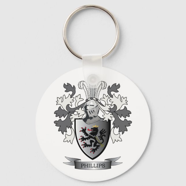 Phillips-Familienwappen-Wappen Schlüsselanhänger (Vorderseite)