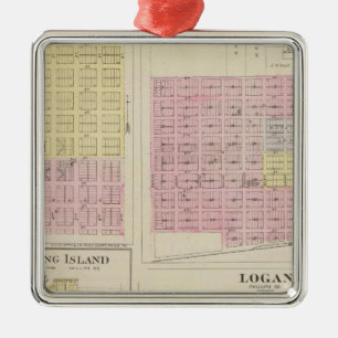 Phillipsburg, Marvin, Long Island, Logan, Kansas Silbernes Ornament