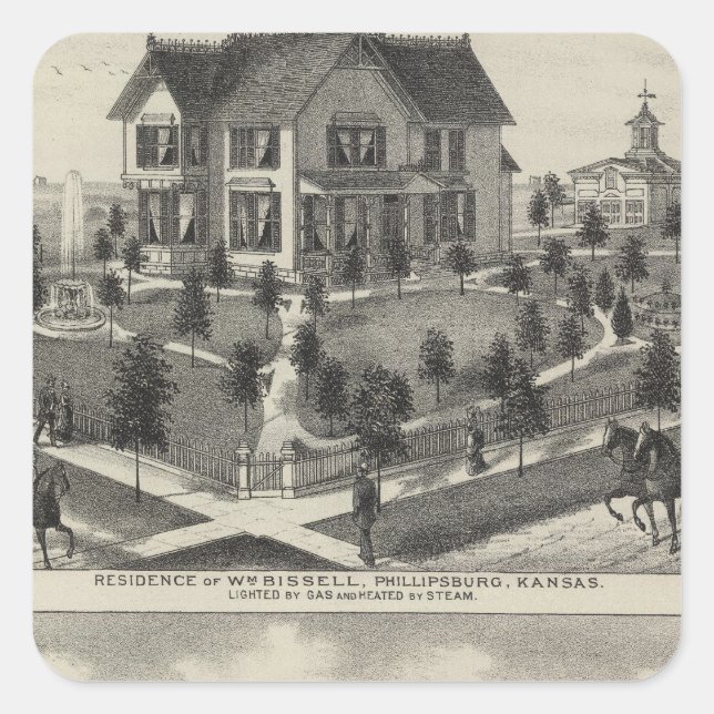 Phillipsburg Traders Bank, Kansas Quadratischer Aufkleber (Vorderseite)