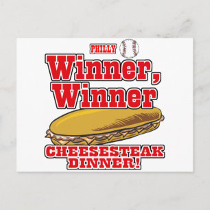 Philly Baseball Gewinner Gewinner Cheesesteak Aben Postkarte