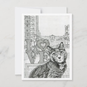 Philly Cat bei Ben Franklin Parkway Postkarte