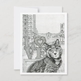 Philly Cat bei Ben Franklin Parkway Postkarte