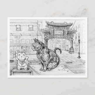 Philly Cat in Chinatown Postkarte