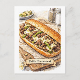 Philly Cheesesteak (Amerikanische Food-Serie) Post Postkarte