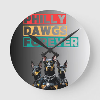 Philly Dawgs Forever Wall Clock – Philly Pride Runde Wanduhr
