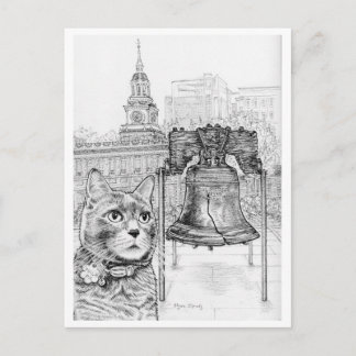 Philly-Katze besucht die Freiheitsglocke Postkarte