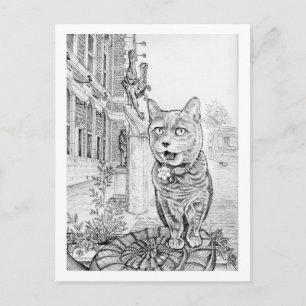Philly-Katze in der Nähe der Akademie der Naturwis Postkarte