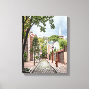 Philly Kirche und Kopfstein-Gasse klein Leinwanddruck