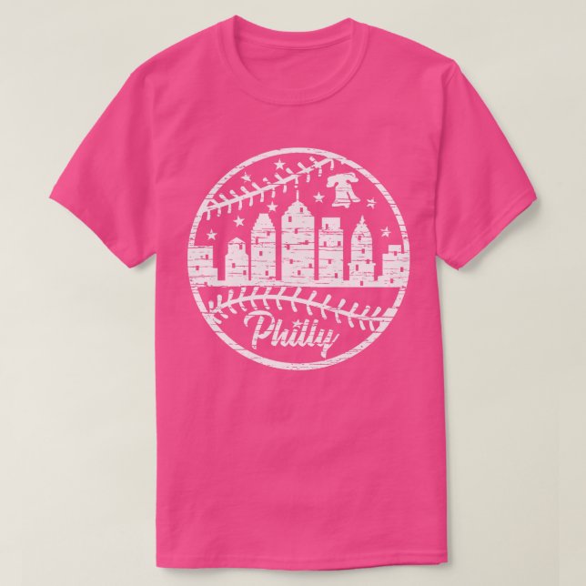 Philly Liberty Bell Skyline Baseball Laces Philade T-Shirt (Design vorne)