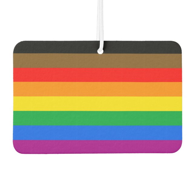 Philly Rainbow Pride Flag Autolufterfrischer (Vorderseite)