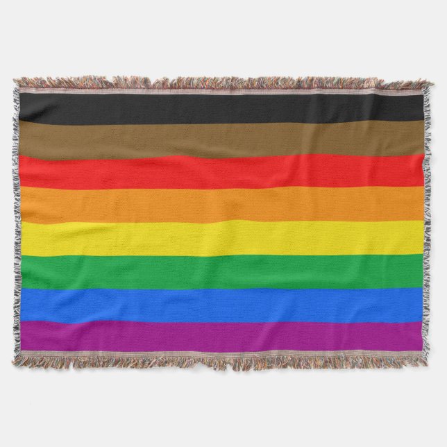 Philly Rainbow Pride Flag Decke (Vorderseite)