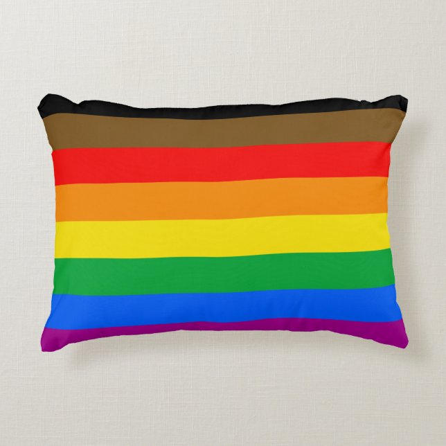 Philly Rainbow Pride Flag Dekokissen (Vorderseite)