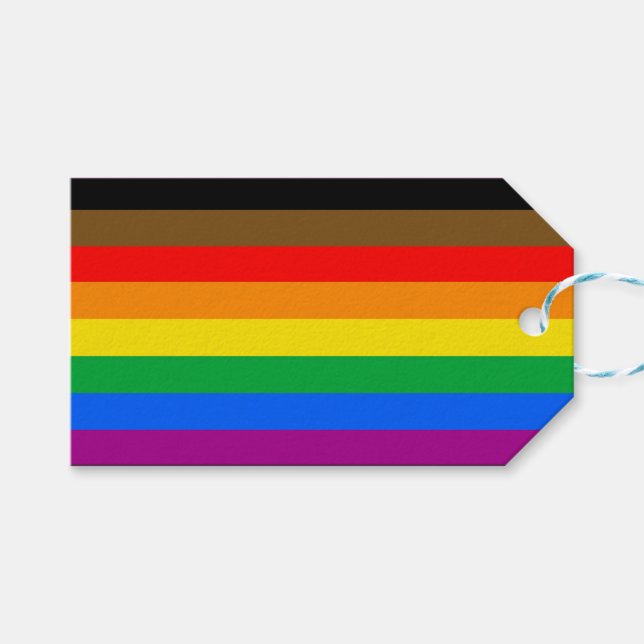 Philly Rainbow Pride Flag Geschenkanhänger (Vorderseite (Horizontal))