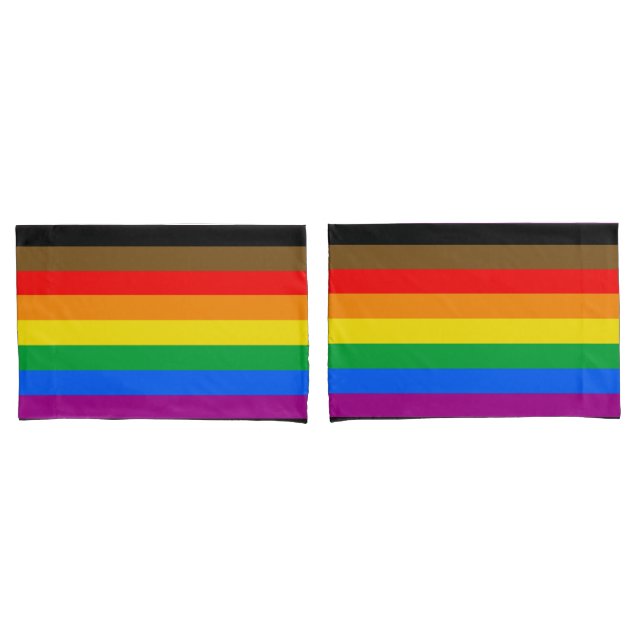 Philly Rainbow Pride Flag Kissenbezug (Vorderseite-Set)