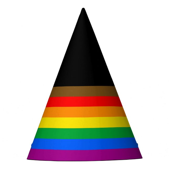 Philly Rainbow Pride Flag Partyhütchen (Vorderseite)