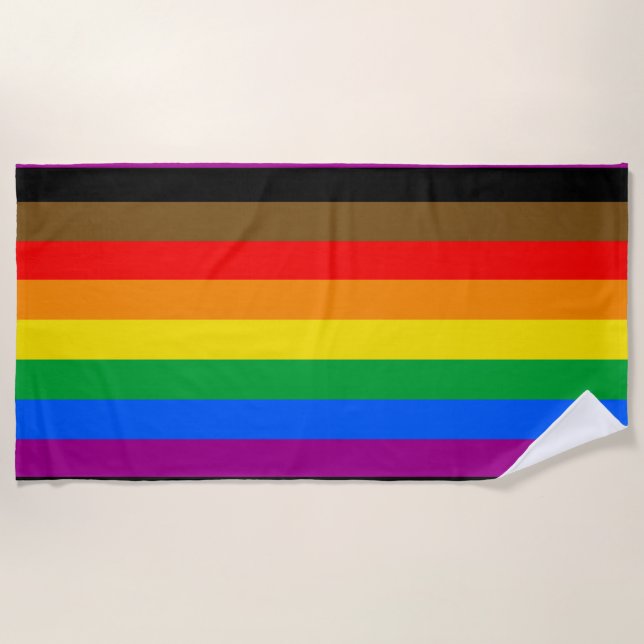 Philly Rainbow Pride Flag Strandtuch (Vorderseite)