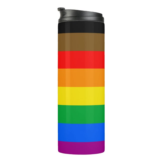 Philly Rainbow Pride Flag Thermosbecher (Nach rechts gedreht)