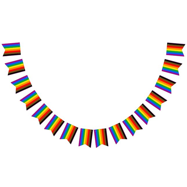 Philly Rainbow Pride Flag Wimpelkette (Alle)