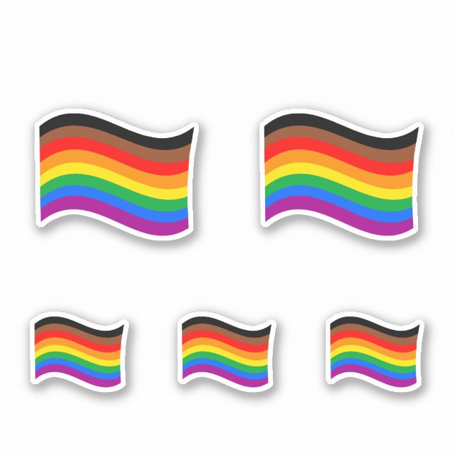 Philly Rainbow Pride Wave Flag Aufkleber (Vorderseite)