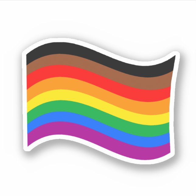Philly Rainbow Pride Wave Flag Aufkleber (Vorderseite)