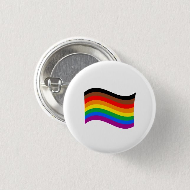 Philly Rainbow Pride Wave Flag Button (Vorne & Hinten)