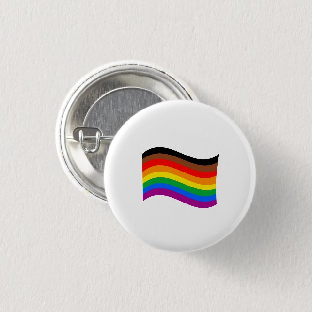 Philly Rainbow Pride Wave Flag Button (Vorne & Hinten)