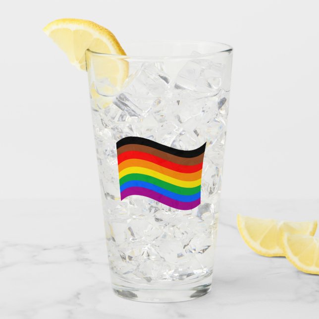 Philly Rainbow Pride Wave Flag Glas (Vorderseite Ice)