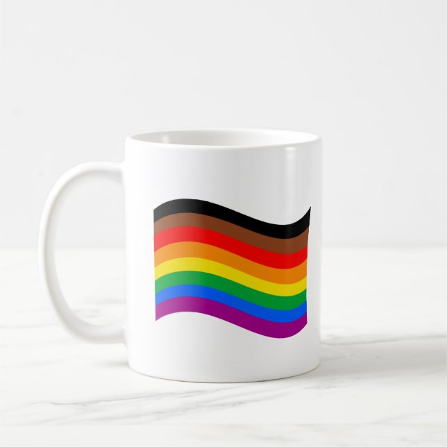 Philly Rainbow Pride Wave Flag Kaffeetasse (Links)