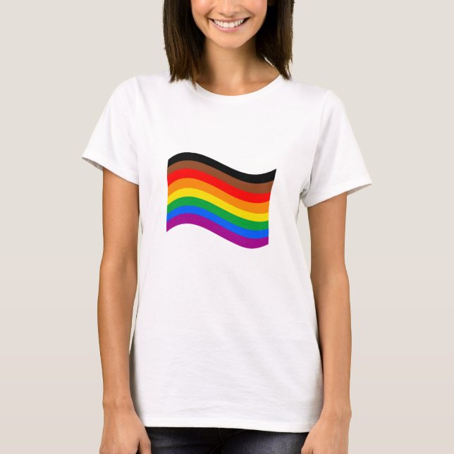 Philly Rainbow Pride Wave Flag T-Shirt (Vorderseite)