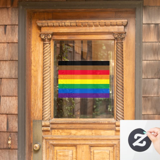 Philly Regenbogen Pride Gay Flag Diversity inklusi Fensteraufkleber (Haustür)