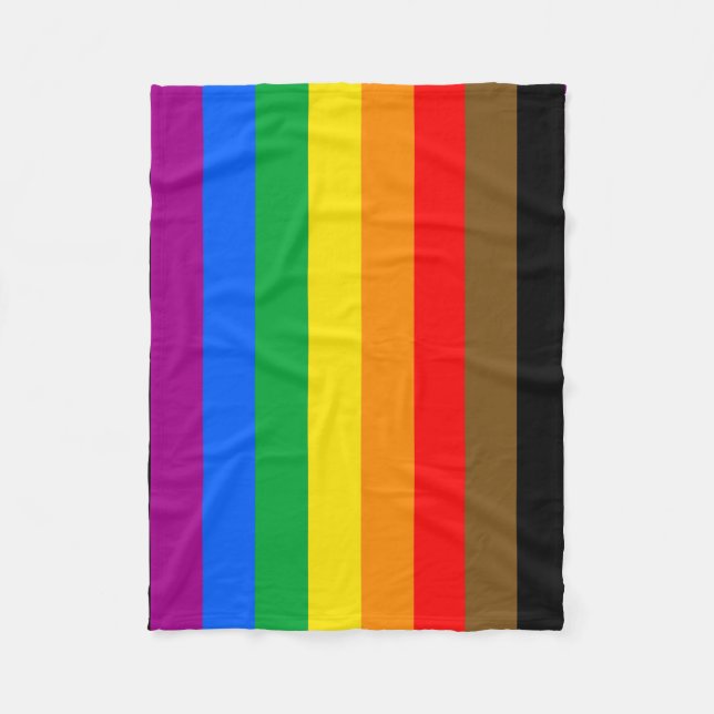 Philly Regenbogen-Stolzflagge Fleecedecke (Vorderseite)