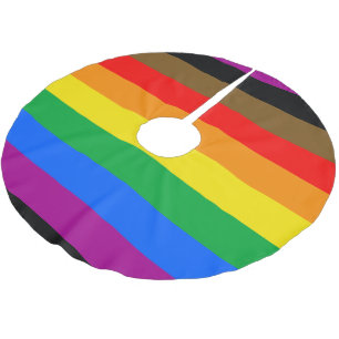 Philly Regenbogen-Stolzflagge Polyester Weihnachtsbaumdecke