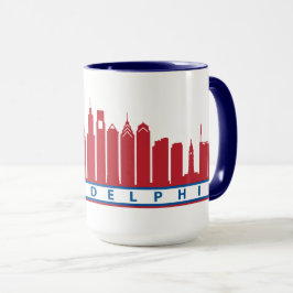 Philly Skyline-Tasse 2019 in rotem weißem u. blau Tasse