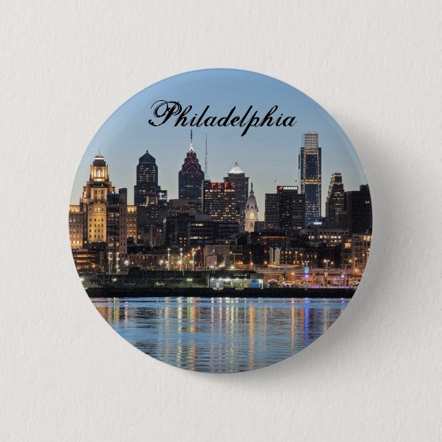 Philly Sonnenuntergang Button (Vorderseite)
