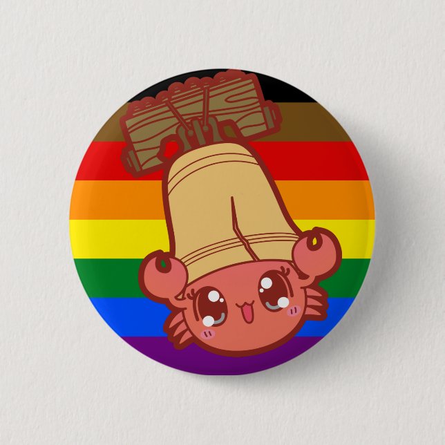 Philly Stolzknopf mit Süsse-Krabbe u. Freiheit Button (Vorderseite)