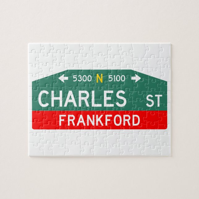 Philly Street Sign Puzzle: Made For YOUR Address!  (Horizontal)