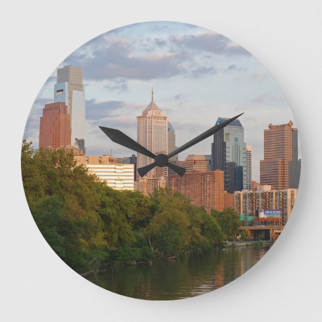 Philly Summer Große Wanduhr (Vorderseite)