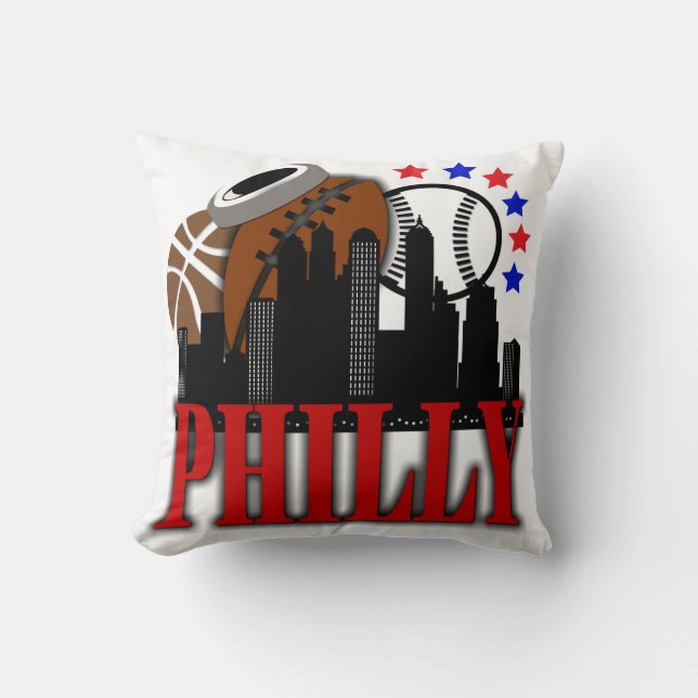 Philly trägt Polyester-Wurfs-Kissen 16" x 16" zur Kissen (Vorderseite)