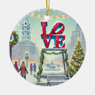 Philly's LIEBE Park am Weihnachtsfeiertag Keramik Ornament