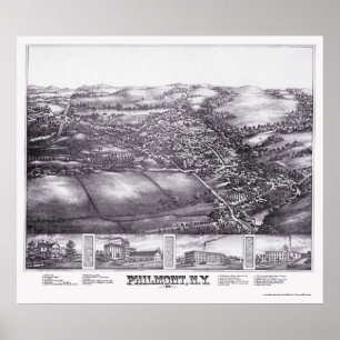 Philmont, NY panoramische Karte - 1881 Poster
