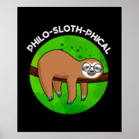 Philo-sloth-phical Funny Animal Sloth Pun Dark BG