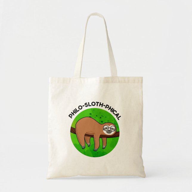 Philo-sloth-phical Funny Animal Sloth Pun Tragetasche (Vorne)