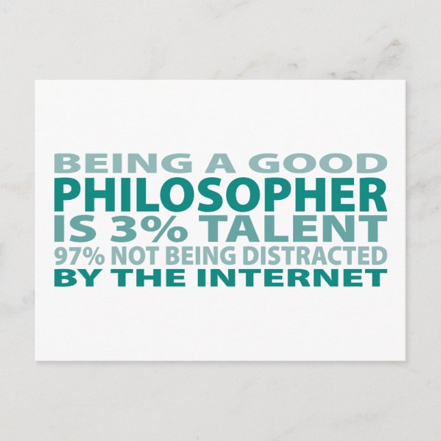 Philosoph 3% Talent Postkarte (Vorderseite)