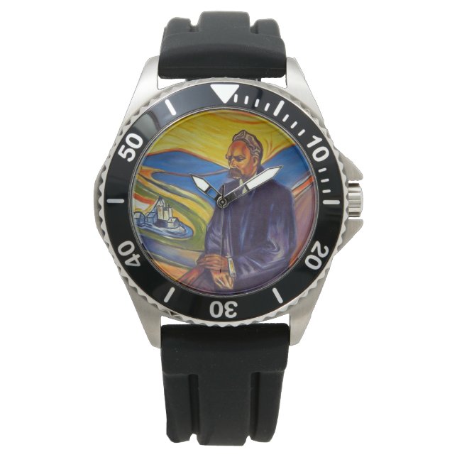 Philosoph Friedrich Nietzsche (von Edvard Munch) Armbanduhr (Vorderseite)