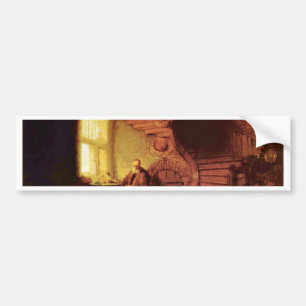 Philosoph in der Meditation. Durch Rembrandt Van Autoaufkleber