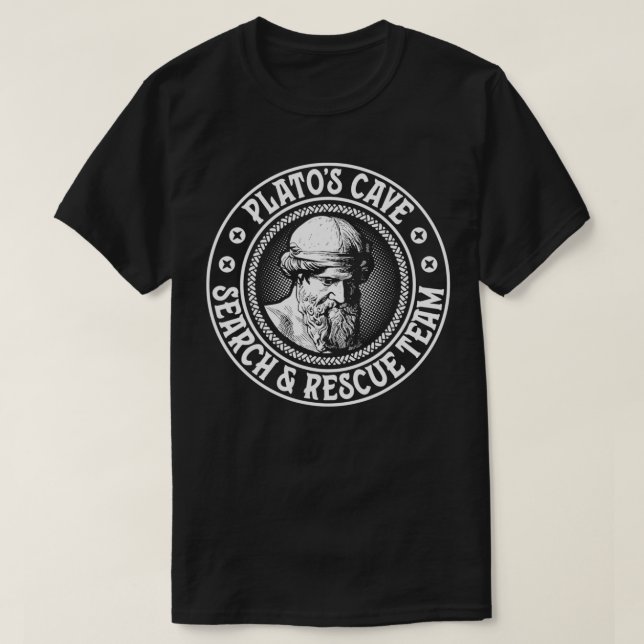 Philosopher Search Rescue Team Plato Höhle Philos T-Shirt (Design vorne)