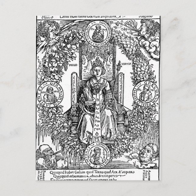 Philosophia von Albrecht Durer Postkarte (Vorderseite)